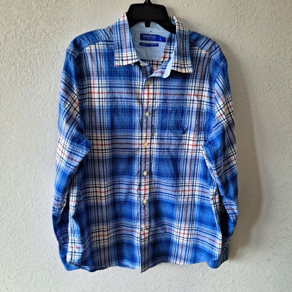 Nautica Other - Blue Nautica Plaid Button Down Shirt